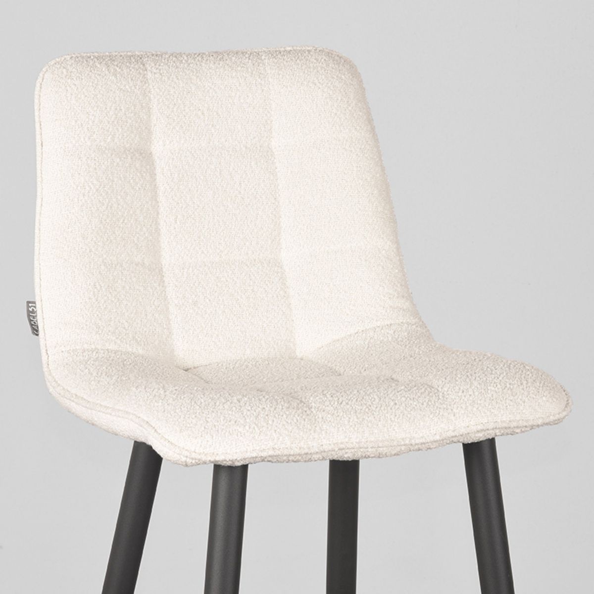 LABEL51 - Barkruk Jelt - Ivoor boucle - 42x46x105 cm