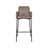 LABEL51 Barkruk Joni - Taupe - Micro Suede - Zithoogte 78 cm - set van 2