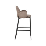 LABEL51 Barkruk Joni - Taupe - Micro Suede - Zithoogte 78 cm - set van 2