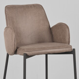 LABEL51 Barkruk Joni - Taupe - Micro Suede - Zithoogte 78 cm - set van 2