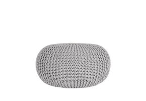 LABEL51 - Poefs Knitted - Lichtgrijs - 70x70x35cm