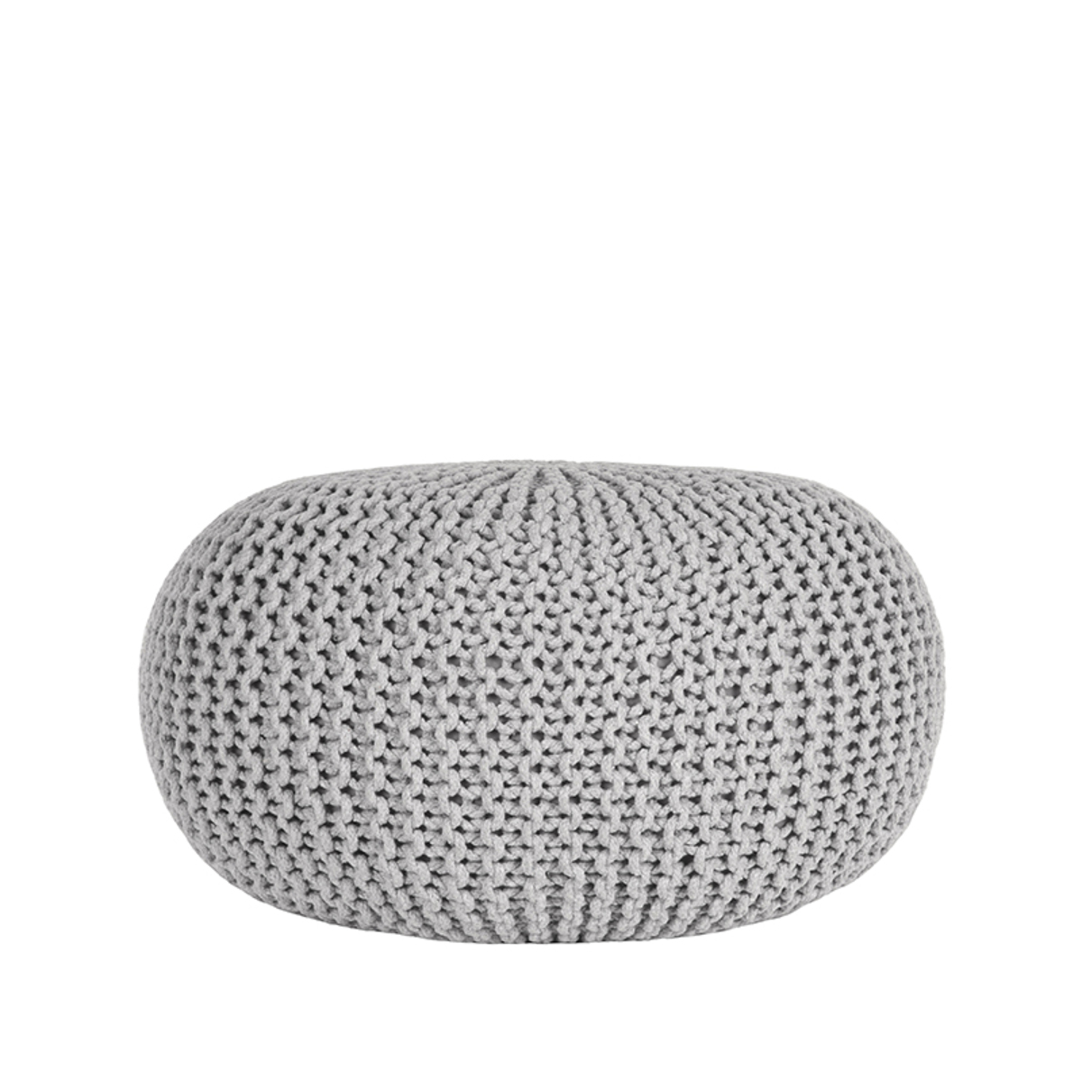LABEL51 - Poefs Knitted - Lichtgrijs - 70x70x35cm