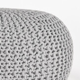 LABEL51 - Poefs Knitted - Lichtgrijs - 70x70x35cm