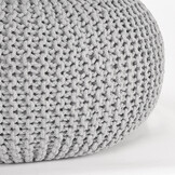 LABEL51 - Poefs Knitted - Lichtgrijs - 70x70x35cm
