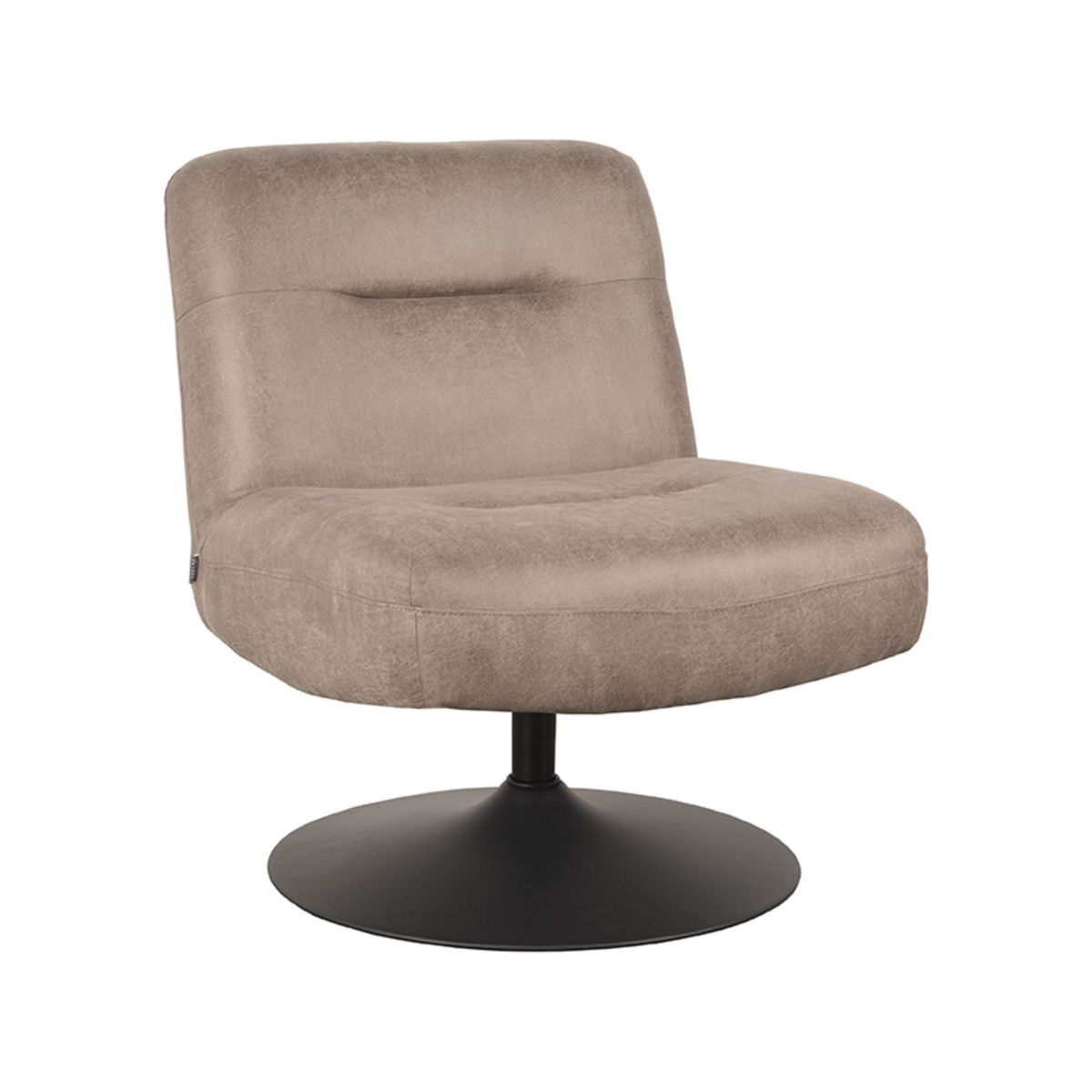 LABEL51 Fauteuil Eli 64x74x77 cm- Taupe - Micro Suede