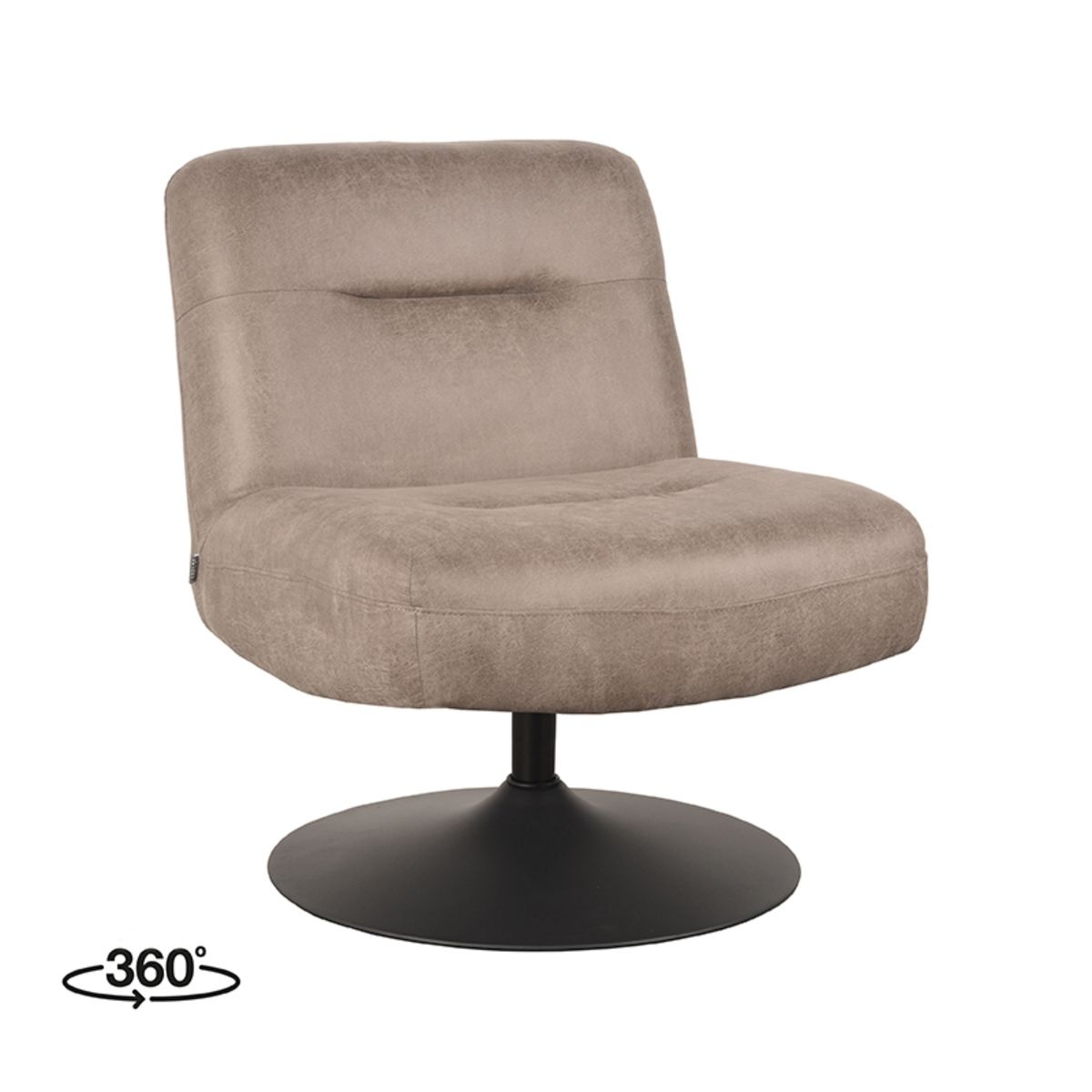 LABEL51 Fauteuil Eli 64x74x77 cm- Taupe - Micro Suede