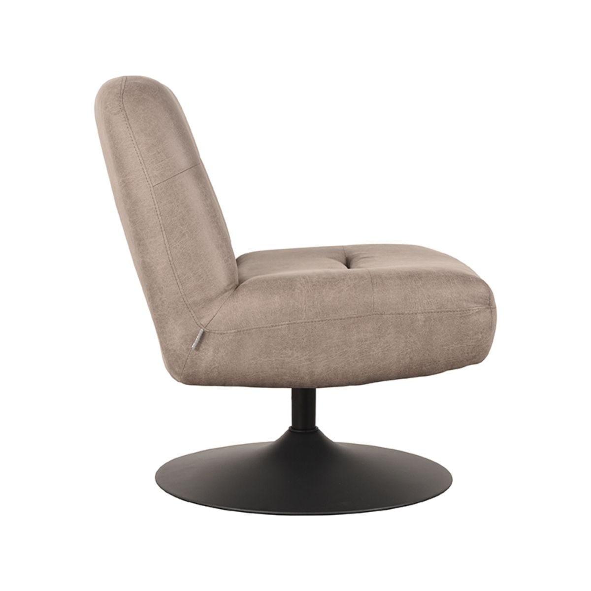 LABEL51 Fauteuil Eli 64x74x77 cm- Taupe - Micro Suede