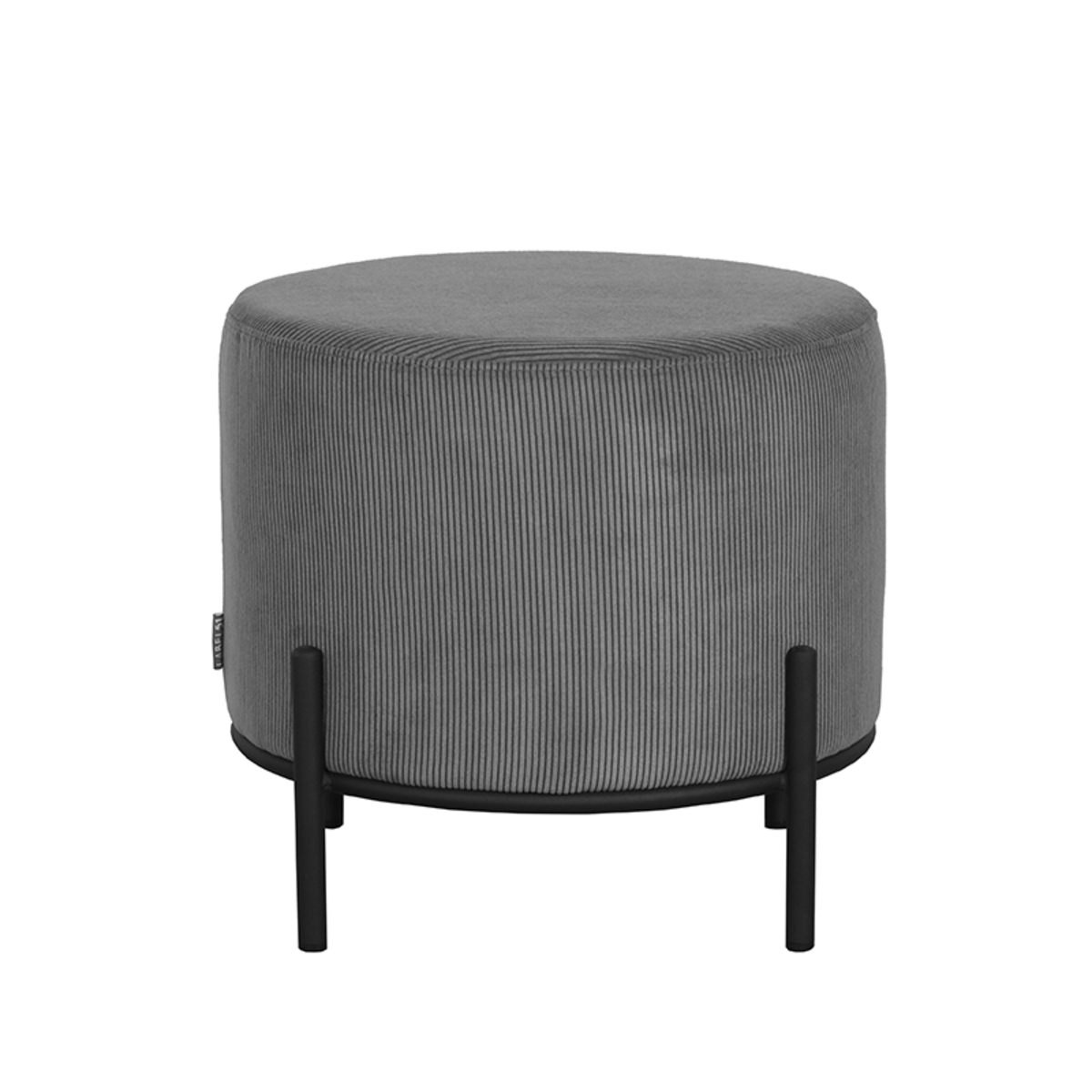 LABEL51 Poef Troy 46x46x41 cm - Grijs - Ribcord - L