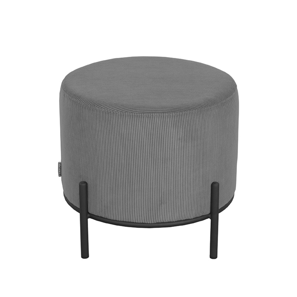 LABEL51 Poef Troy 46x46x41 cm - Grijs - Ribcord - L