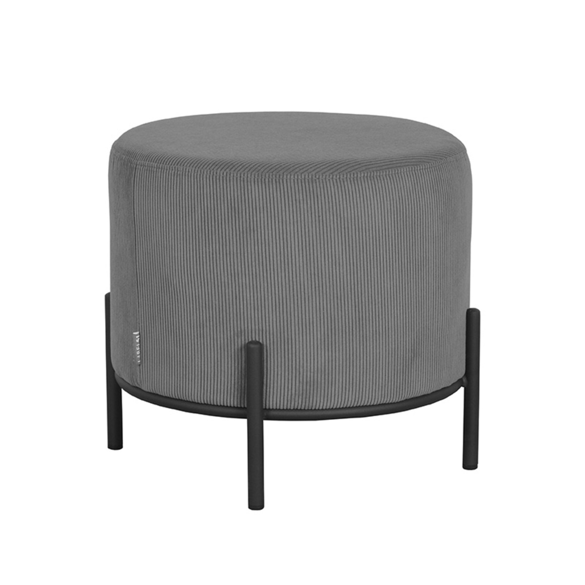 LABEL51 Poef Troy 46x46x41 cm - Grijs - Ribcord - L