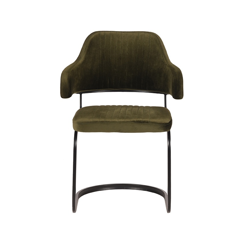 LABEL51 Eetkamerstoel Otta - Army green - Fluweel