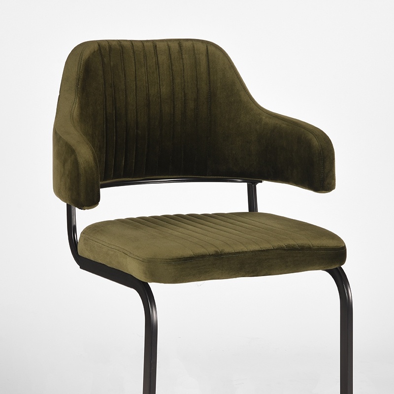 LABEL51 Eetkamerstoel Otta - Army green - Fluweel