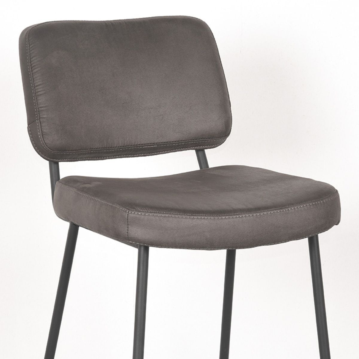 LABEL51 - Barkruk Noah - Antraciet - Micro Suede - 47x60x105 cm