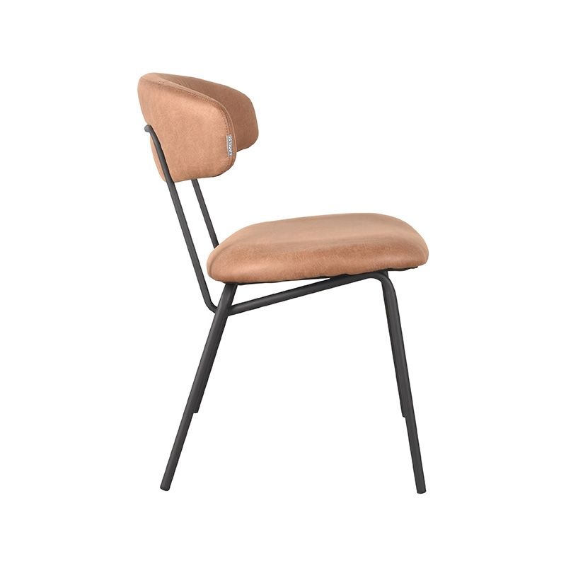 LABEL51 Eetkamerstoel Zack - Cognac - Micro Suede