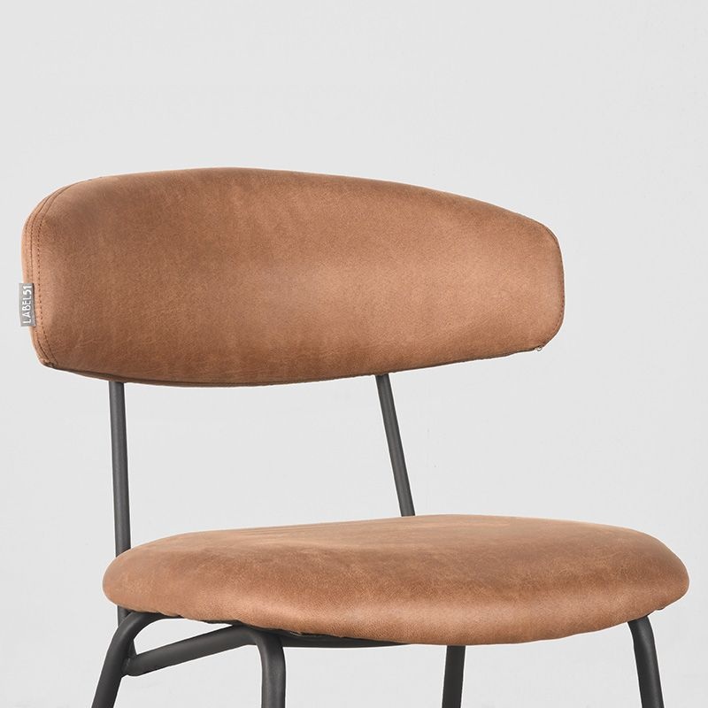 LABEL51 Eetkamerstoel Zack - Cognac - Micro Suede
