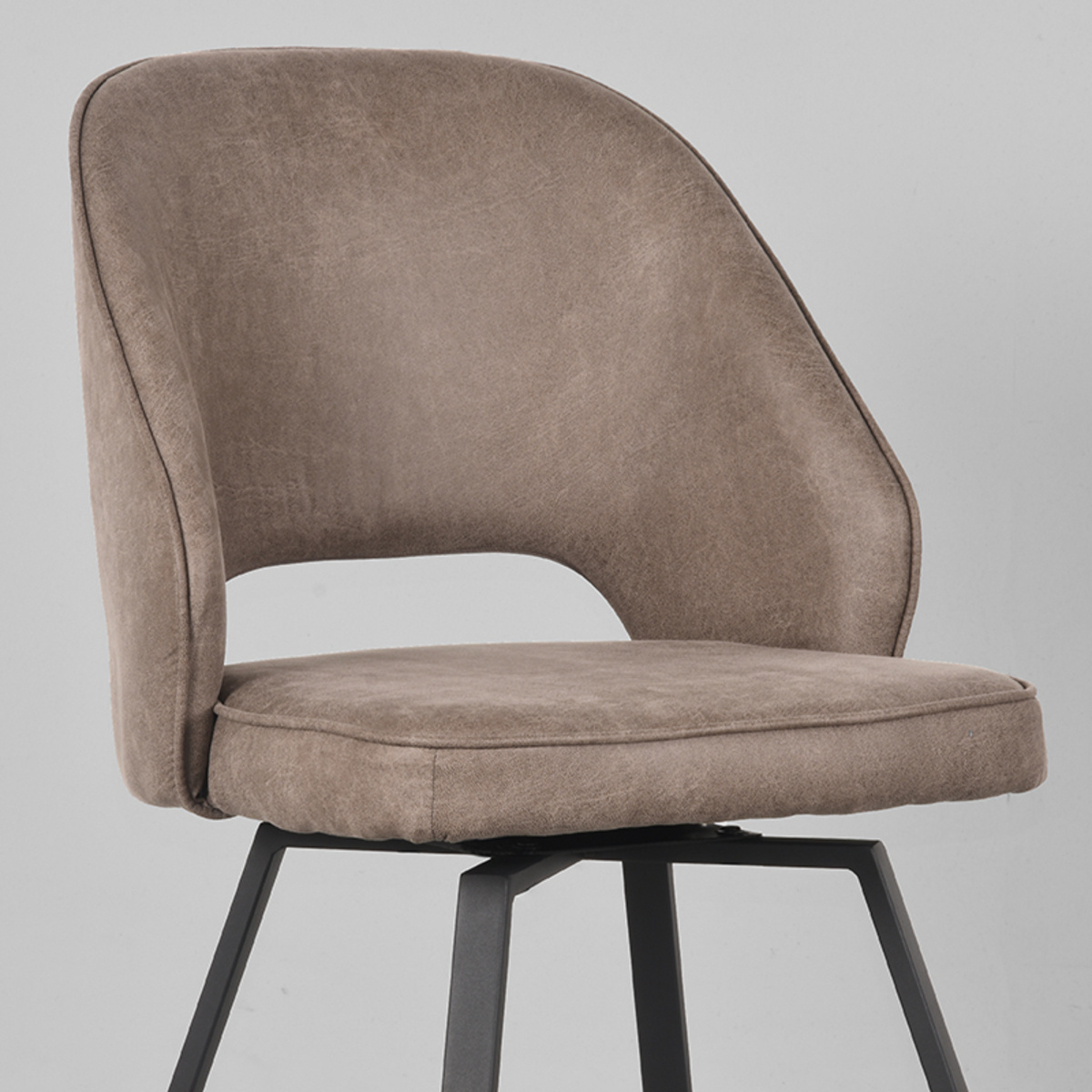 LABEL51 Eetkamerstoel Lewis - Taupe - Micro Suede