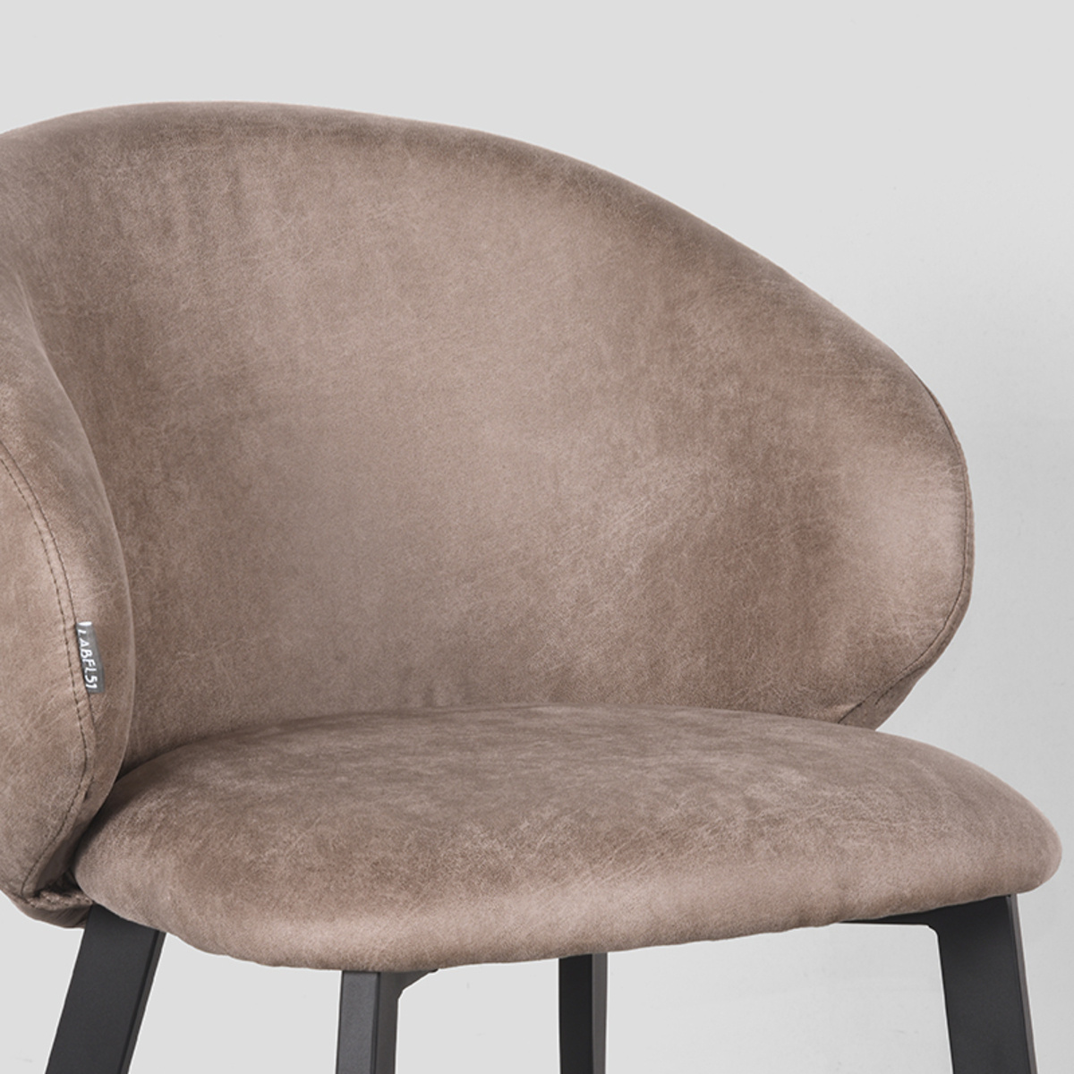 LABEL51 - Eetkamerstoel Logan - Taupe - 62x57x84cm - Set van 2