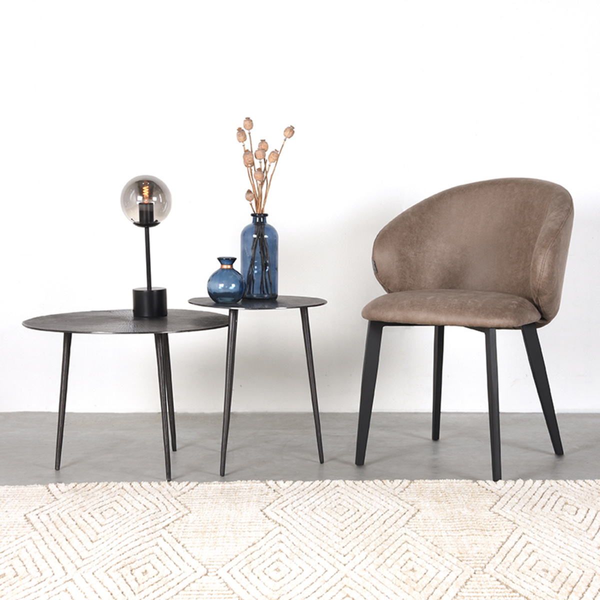 LABEL51 - Eetkamerstoel Logan - Taupe - 62x57x84cm - Set van 2