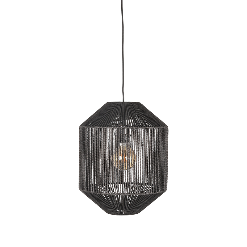 LABEL51 Hanglamp Ibiza - Zwart - Jute - 33x33x162 cm
