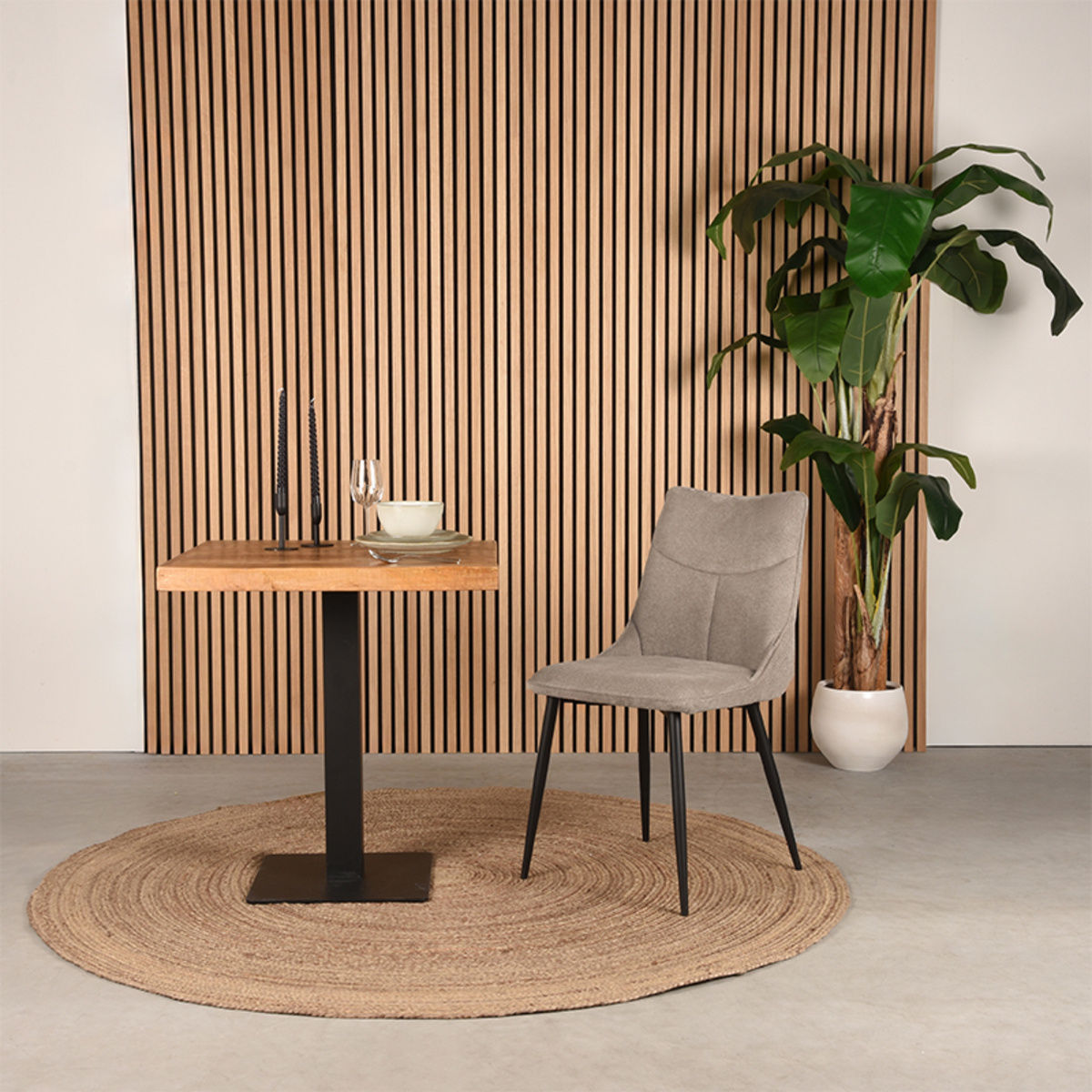 LABEL51 - Eetkamerstoel Riv - Clay - 59x47x88cm - Set van 4