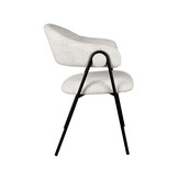 LABEL51 Eetkamerstoel Lowen - 58x60x84 cm - Ecru - Boucle - set van 2