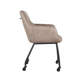 LABEL51 - Eetkamerstoel Lenny - Taupe - 64x56x84cm - Set van 2
