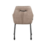 LABEL51 Eetkamerstoel Lenny - Taupe - Micro Suede - set van 2