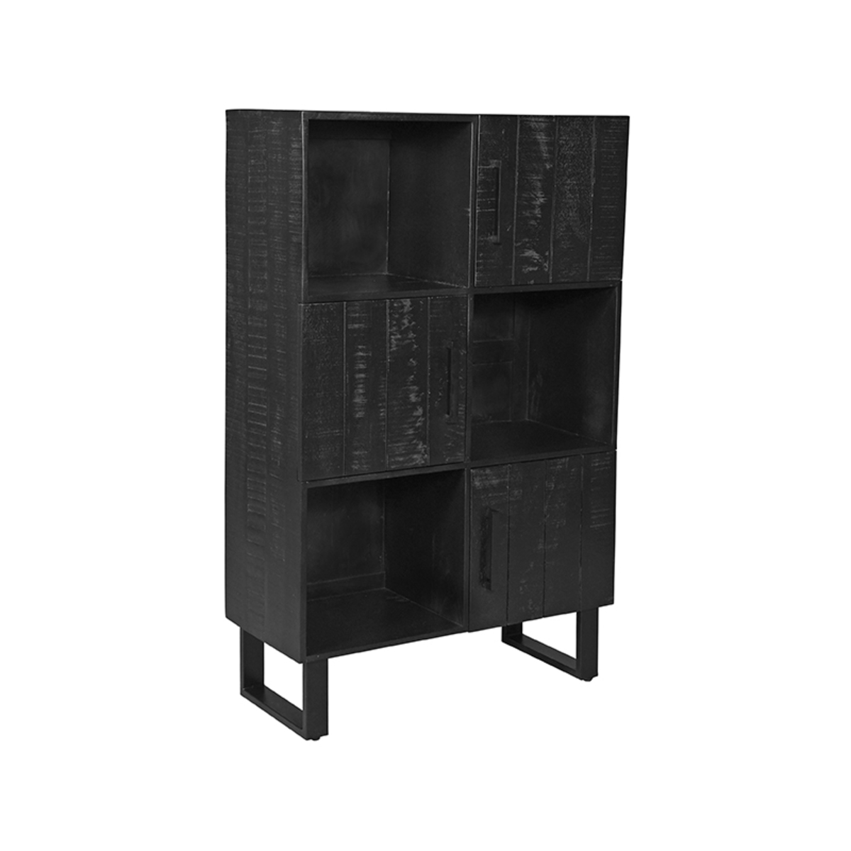 LABEL51 Bergkast Santos - Zwart - Mangohout - 94x40x150 cm