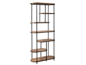 Brix - Kabinetkast Milou - 84x190cm - Marmer en Gecoat Staal - Bruin