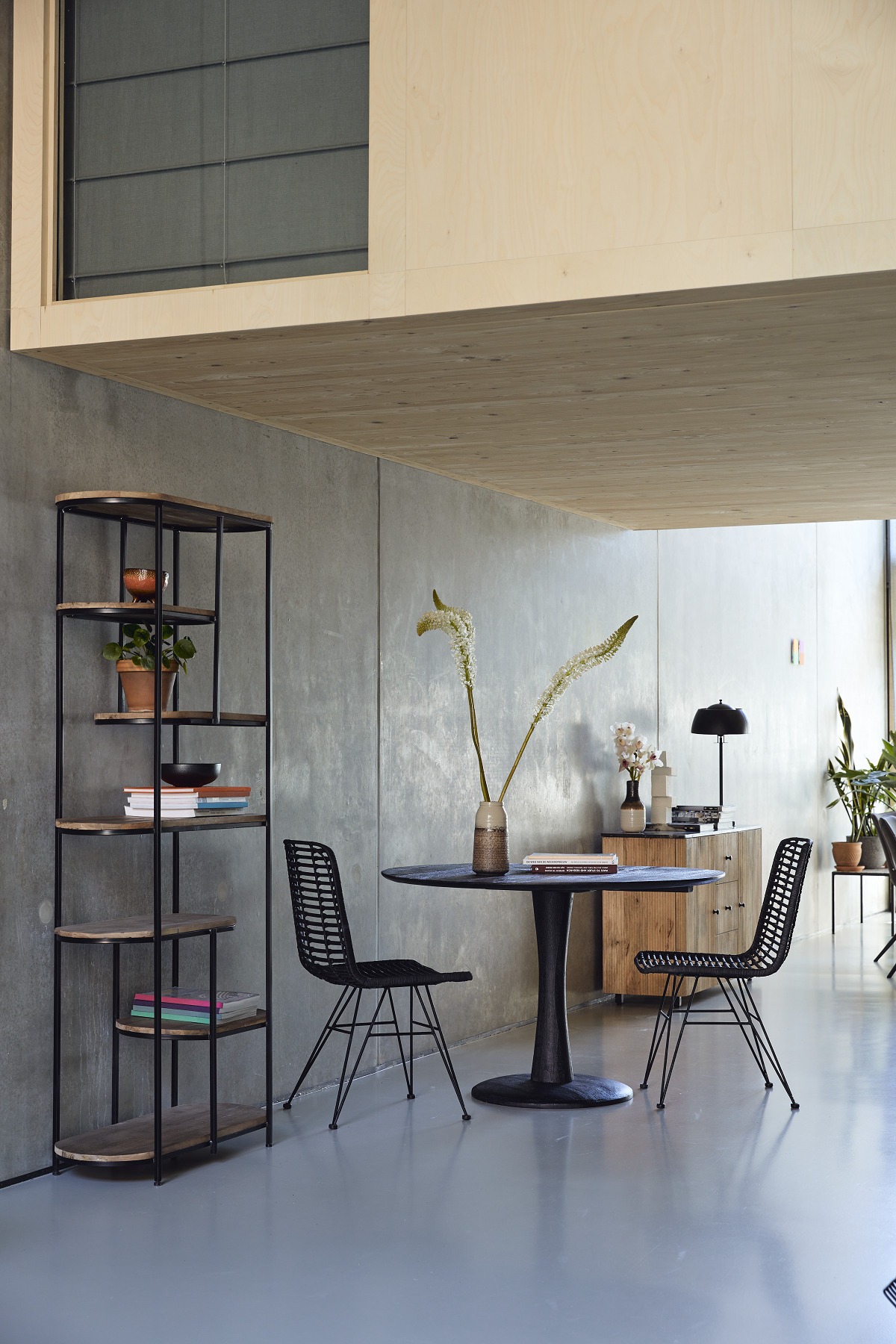 Brix - Kabinetkast Milou - 84x190cm - Marmer en Gecoat Staal - Bruin