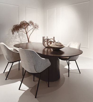 Livingfurn - Eetkamertafel Salvator Walnut 200cm - Mangohout