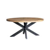 Brix - Eetkamertafel Sturdy Oval 160 cm - Mangohout / Gecoat Staal