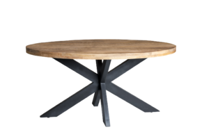 Brix - Eetkamertafel Sturdy Oval 160 cm - Mangohout / Gecoat Staal