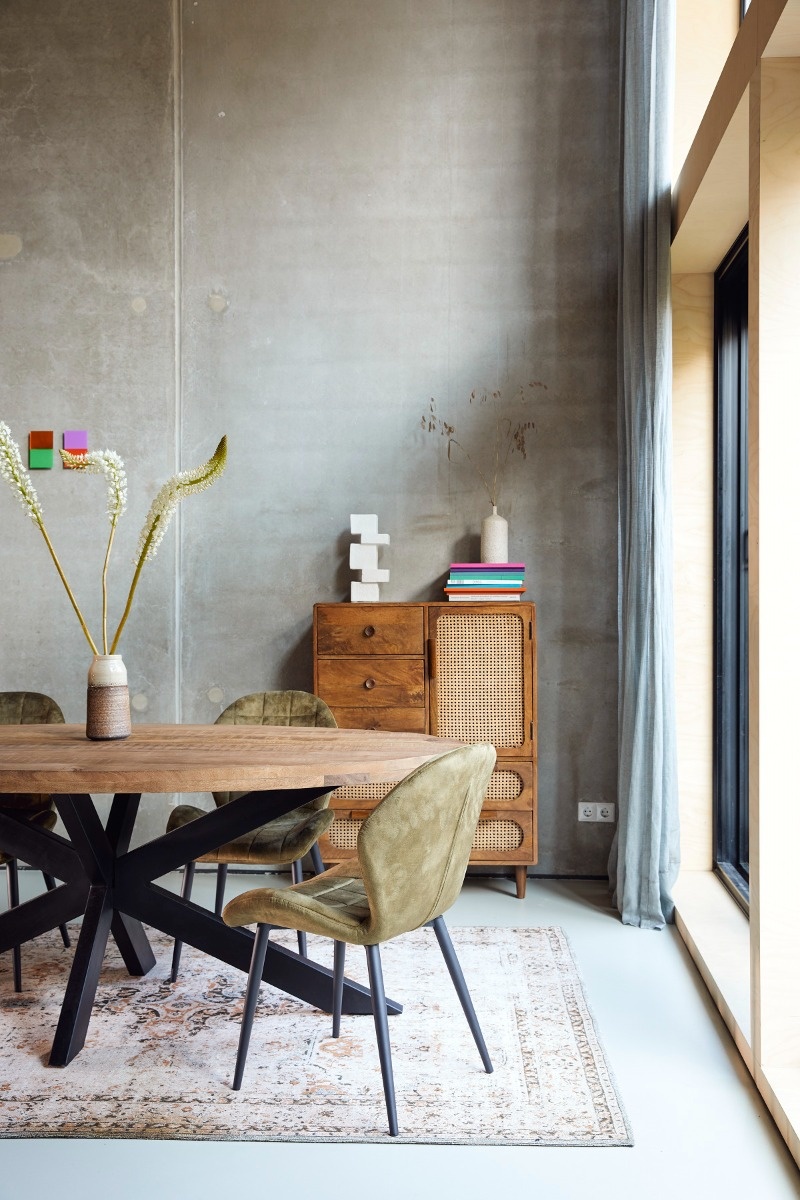 Brix - Eetkamertafel Sturdy Oval 160 cm - Mangohout / Gecoat Staal