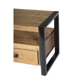 Livingfurn - TV Meubel Nairobi 120cm - Mangohout / Gecoat Staal