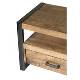 Livingfurn - TV Meubel Nairobi 120cm - Mangohout / Gecoat Staal