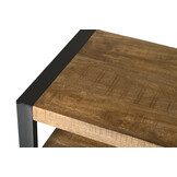 Livingfurn - TV Meubel Nairobi 120cm - Mangohout / Gecoat Staal