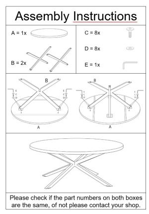 Livingfurn - Eetkamertafel Rocky Round Spider 130cm - Mangohout / Gecoat Staal