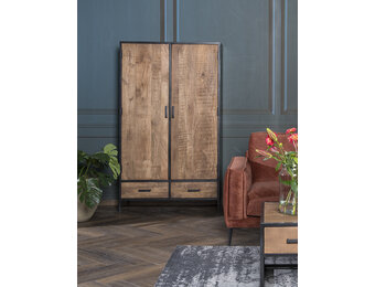 Livingfurn - Kabinetkast Sturdy 170x100cm - Mangohout en Gecoat Staal