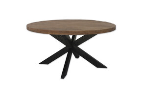 Brix - Eetkamertafel Brix Rond - 130 cm - Mangohout - Bruin