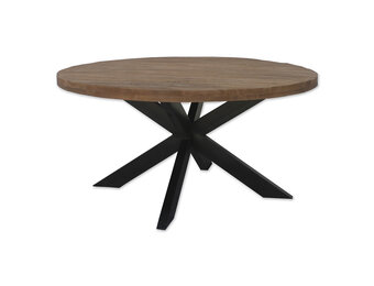 Brix - Eetkamertafel Brix Rond - 130 cm - Mangohout - Bruin