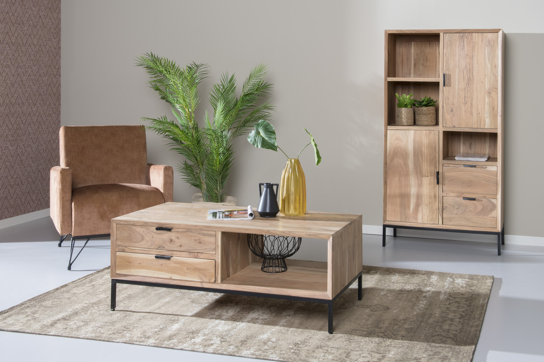 Livingfurn - Salontafel Oslo - 60x120x45cm - Acasiahout