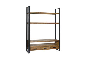 Livingfurn - TV Meubel TV- Nairobi High 150 cm - Mangohout / Gecoat Staal