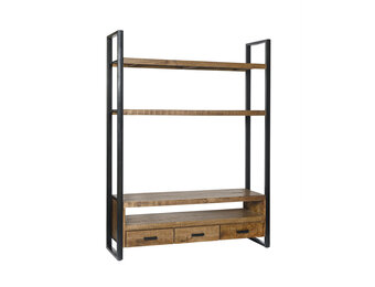 Livingfurn - TV Meubel TV- Nairobi High 150 cm - Mangohout / Gecoat Staal