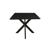 1x Livingfurn - Eetkamertafel Oslo Spider Black Acacia 220 cm - Acacia / Gecoat Staal
