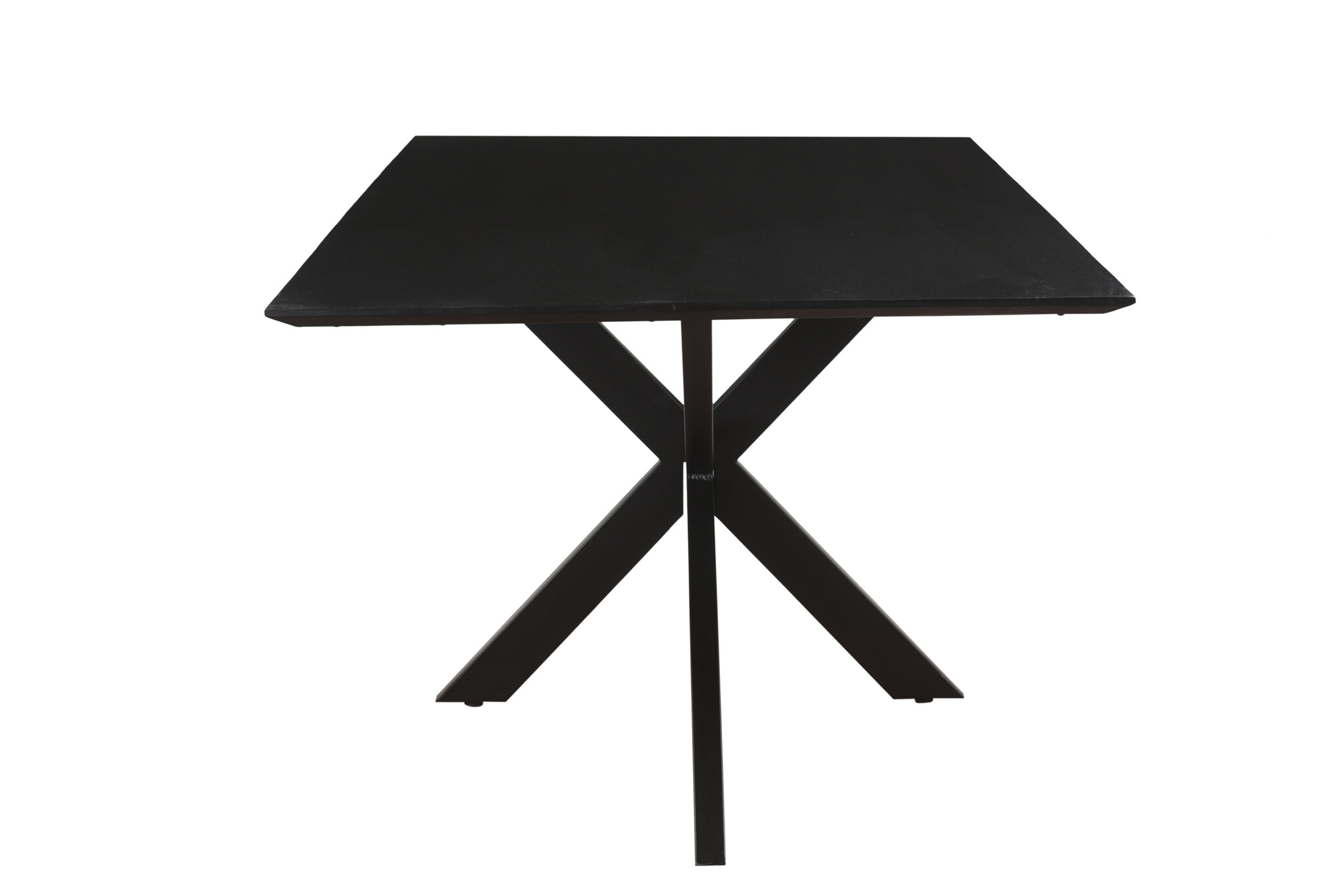1x Livingfurn - Eetkamertafel Oslo Spider Black Acacia 220 cm - Acacia / Gecoat Staal