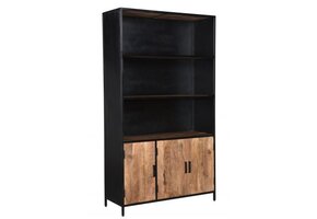 Livingfurn - Kabinetkast Sturdy 120cm - Mangohout / Gecoat Staal