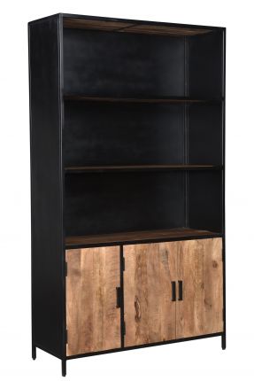 Livingfurn - Kabinetkast Sturdy 120cm - Mangohout / Gecoat Staal