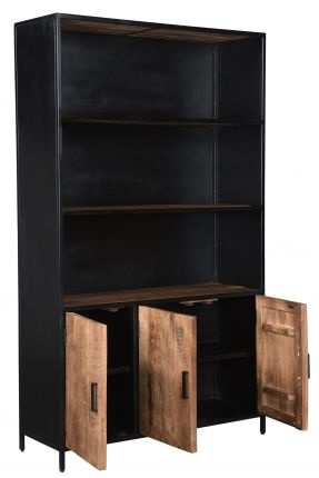 Livingfurn - Kabinetkast Sturdy 120cm - Mangohout / Gecoat Staal