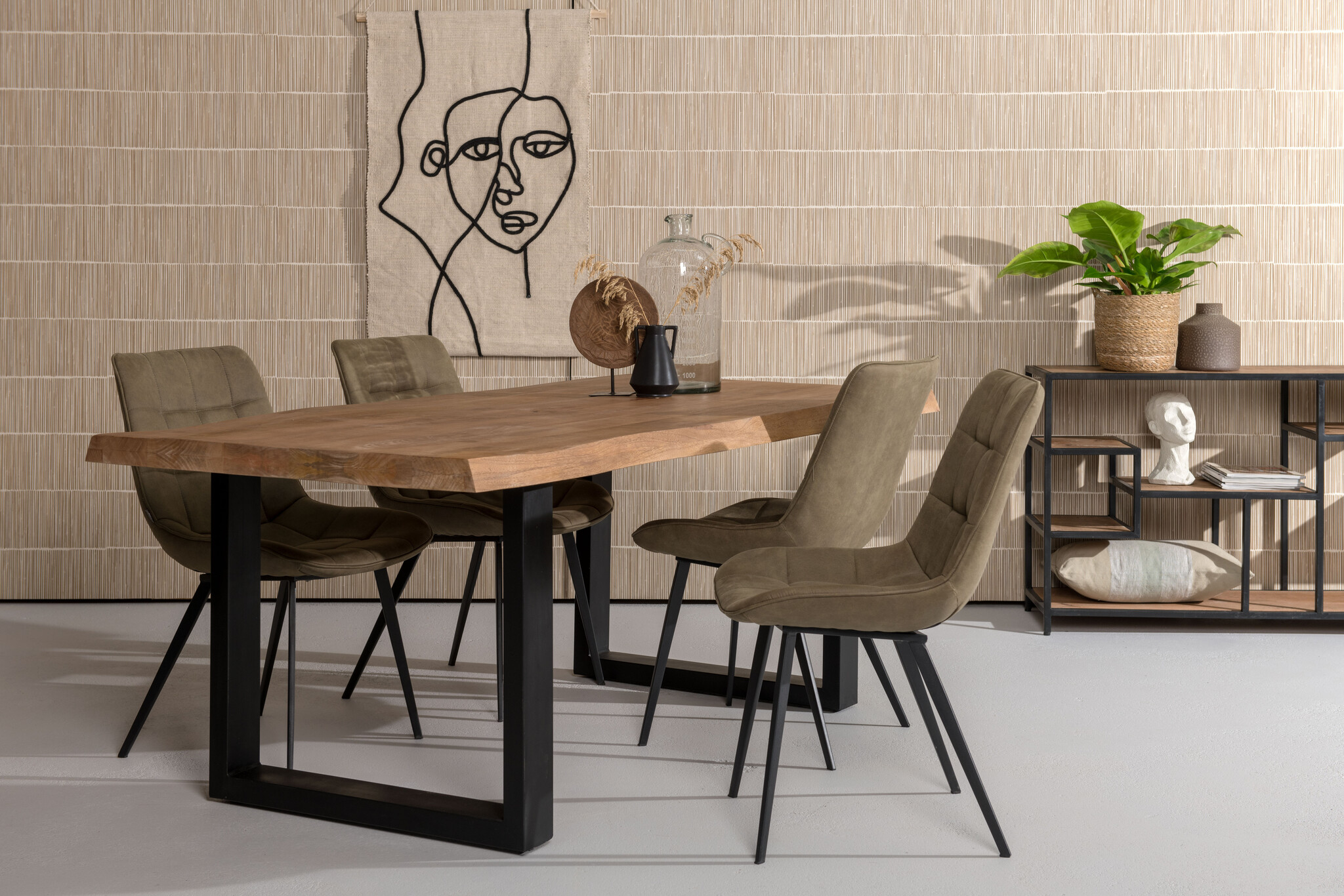 Brix - e Bruine Eetkamertafel Brix - U Poot -  Mangohout   - 200 cm
